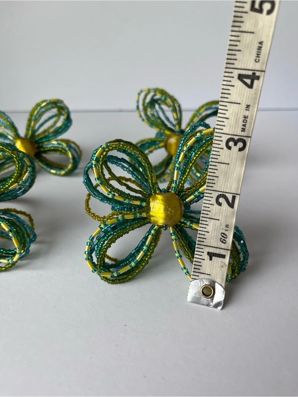 Pier 1 Butterfly Beaded Napkin Ring Set of 4